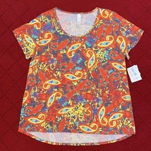 LuLaRoe Classic Tee Shirt Paisley Floral 2XL NWT
